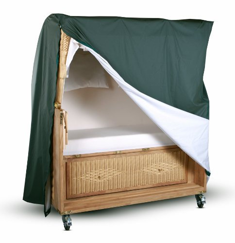 Protec Teak Strandkorb Schutzhülle - Ganzjahres-Abdeckhaube, atmungsaktiv, Strandkorb 2 Sitzer, grün