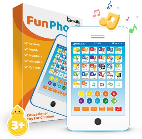 Educational Toys for 3 Year Old Boys Girls, 6-in-1 Kids Learning Tablet Phone, Toddler Learning Toys Ages 2-5, Preschool ABC Letters Numbers Spelling Music Toy, Premium Travel Gift