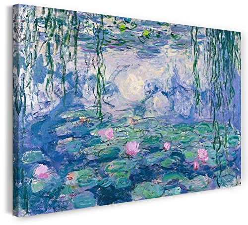 Printed Paintings Impression sur Toile (60x40cm): Claude Monet - Nymphéas