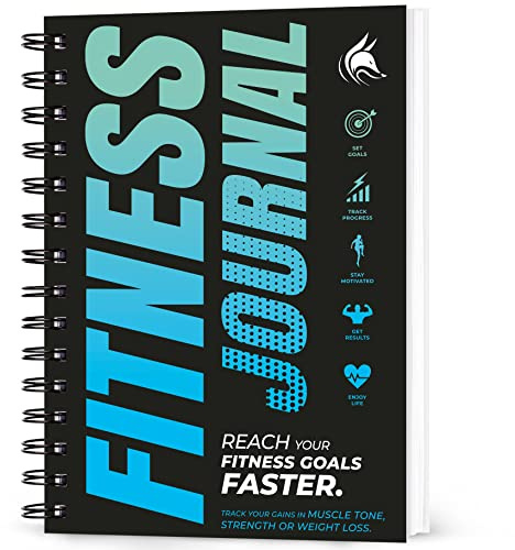 Clever Fox Fitness Journal Workout Log Book - Daily Fitness Planner Workout Journal for Women and Men. Spiral-Bound, Laminated Cover, Thick Pages, A5 (Ocean Blue)
