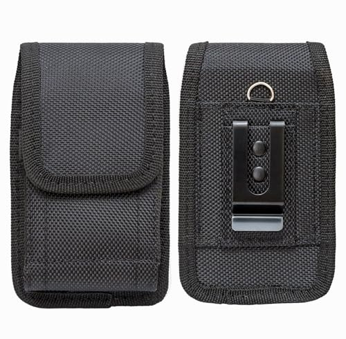 JIUNINE Cover Custodia per Artfone C1 / F20, Antiurto Clip da Cintura Borsa Case Protettiva di Tela di Oxford Compatibile con SweetLink S2PLUS 3,5-4,0 Pollici Telefono Cellulare per Anziani, Nero