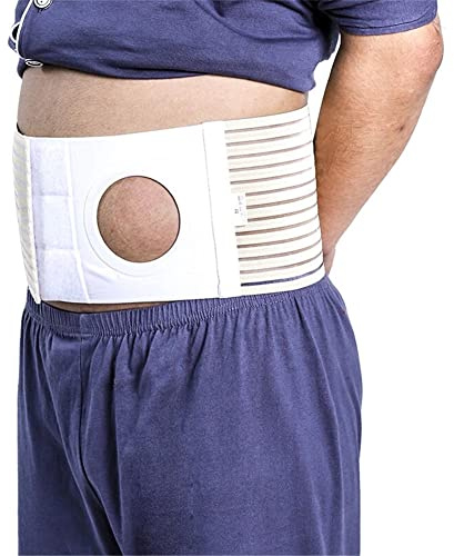 DYHQQ Cinturón de ostomía Carpeta de Soporte para Hernia Abdominal Envoltura de Faja de ostomía para Bolsa de colostomía con Apertura de estoma de 3.14 - Previene la Hernia paraestomal,XL