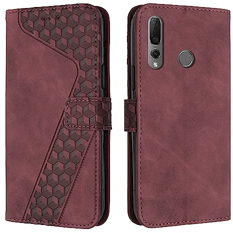 YIRRANZD Coque pour Huawei P Smart Z, Étui Housse Protection en Cuir PU [Pochette de Portefeuille] [Magnétique], Antichoc Etui à Rabat pour Huawei P Smart Z (Rouge)