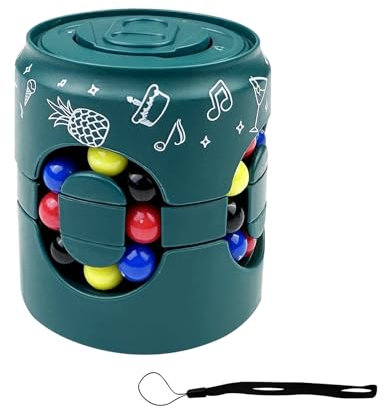 Ghazpmuk Magic Bean Rotating Cube, Rotierender Fingerwürfel, Magic Beans Spielzeug, Magic Bean Cube Rotierendes Spielzeug, Dekompression Bean Zauberwürfel Spielzeuge für Kinder Erwachsen (DUNKELGRÜN)