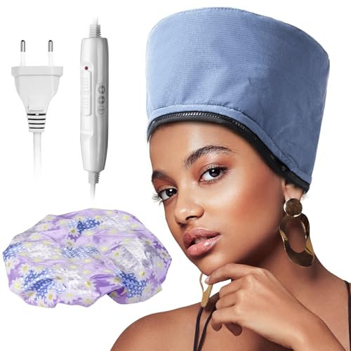 Haar Heizkappen Haarpflege für Tiefenpflegemittel, Trockenhauben für Haare, Wärmebehandlung Heizkappe für Nährende, 2 Temperaturmodi Haarheizkappe