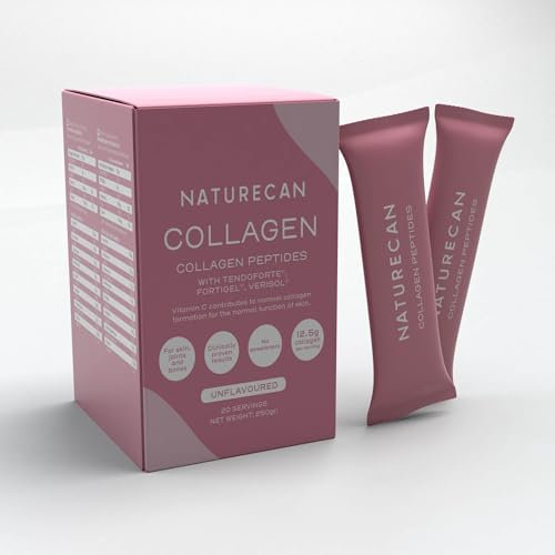 Naturecan Collagène en Poudre, Peptides de Collagène avec Tendofortigel, 20 Portions, Sans Saveur
