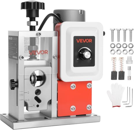 VEVOR Peladora de Cables Eléctrica, Motorizada y Automática con Cuchillas, Rodillos en Forma de V y Ventilador Diámetro de Cable Pelado Aplicable de 1,5-40 mm para Reciclaje de Chatarra de Cobre