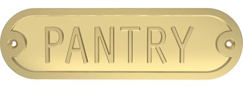 Franklin Brass Derby Pantry Door Sign Metal Interior Door Plaque in Brushed Gold HHIDPP-BRG-U