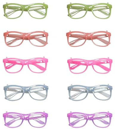 Ruispeed 10er-Pack gafas luminosas de neón para fiestas con luz negra que brillan en la oscuridad activadas por UV para decoración de cumpleaños y bodas