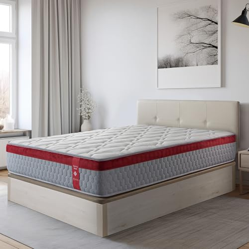 Colchón viscoelástico reversible 160x200 cm Sienna - Altura +/- 30 - Firmeza Media - Dos caras Idénticas - Espuma viscoelástica con trazas de cabono y partículas de gel - Estructura multicapas