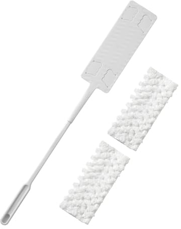 Spazzola per la pulizia della polvere nelle fessure - 65 cm sotto l'apparecchio Pulitore per la polvere manuale con 2 panni in microfibra, strumento di pulizia estensibile e difficile da raggiungere |