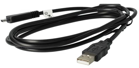 vhbw USB-Kabel Datenkabel kompatibel mit Sony Cybershot DSC-W380, DSC-WX10, DSC-W580, DSC-W560, DSC-W570, DSC-W390 Kamera, Camcorder, 150 cm