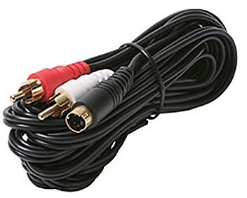 6 FT S-Video Dual Male RCA Cable Gold VHS Stereo Audio Gold Plated Ends Digital Audio Video Cable TV Connection Cord Premium Output Input Hook-Up Jacks