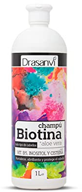 DRASANVI CHAMPÚ BIOTINA Y ALOE VERA - Biotina + Aloe Vera + Inositol + Proteína de Avena - Nutre, protege y abrillanta - 1000ml