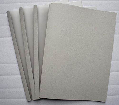 Thermobindemappen Lederstruktur grau/satiniert, VPE = 50 Stück (10,0 mm = 76-95 Blatt)