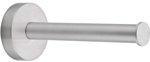 tesa Moon Ersatzrollenhalter für Toilettenpapier, verchromt - zur Wandbefestigung ohne Bohren, inkl. Klebelösung - 49 mm x 49 mm x 120 mm