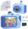 Fotocamera per bambini – Fotocamera digitale per bambini con schermo grande da 2,4 pollici 1080P HD 12 MP scheda SD integrata da 32 GB USB ricaricabile per selfie per bambini da 3 a 10 anni di età