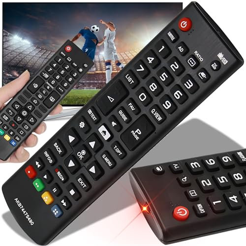 Retoo Mando a Distancia para LG, Universal, Aplicable a para Smart TV, AK74475490, HDTV AKB75095308, AKB75095307, AKB73715601, sin Necesidad de programación, Mando a Distancia de Repuesto, con Pilas