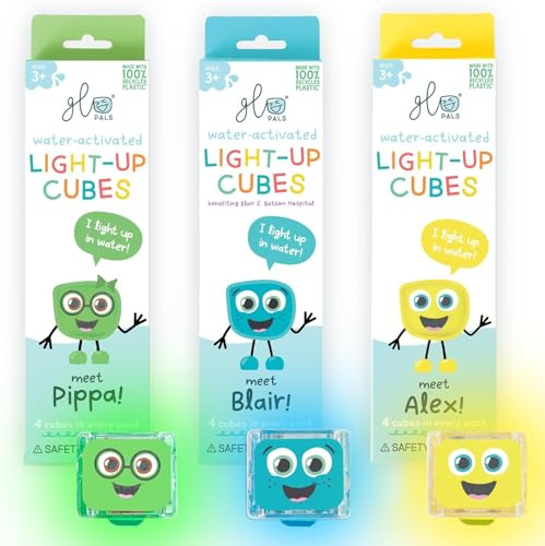 Glo Pals Water-Activated Light-Up Cubes Bundle for Sensory Play – 12 Pack (Extraordinary Earth) - Easter Basket Stuffers | Easter Toys for Kids