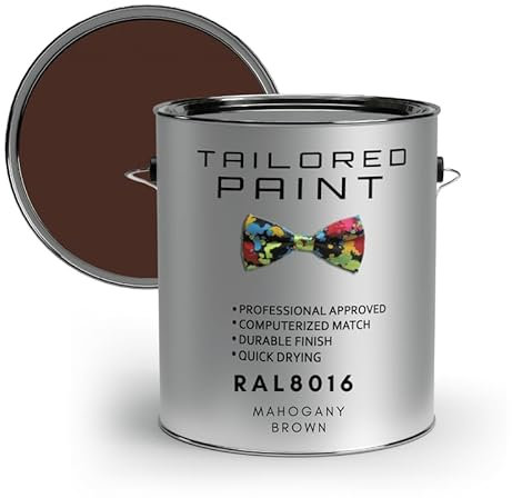 Tailored Paint uPVC Window & Door 1K Paint Brush or Spray On - Matt Finish - RAL8016, Mahogany Brown - 500ml Tin
