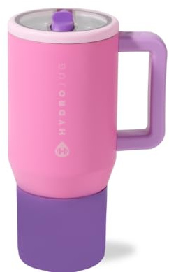 HydroJug Kids - 20 oz Insulated Kids Water Bottle with Flip Straw & Handle | Leak-Proof & Durable | Perfect for School, Sports, Lunch, Travel & Camp, Pink Sugar