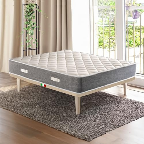 Materasso piazza e mezza 120x195 cm con nuova tecnologia comfort | Materasso ortopedico alto 20 cm contro il mal di schiena | Materasso che non riscalda, ipoallergenico e antiacaro - Mod.