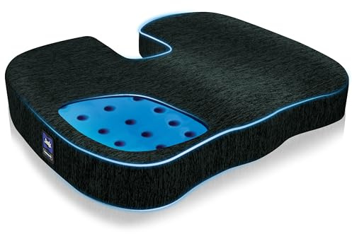 Sealy Memory Foam Seat Cushion for Car and Office Chairs â Pressure Relief Cushion for Tailbone Pain, Posture Support, and Comfort for Home Office Essentials