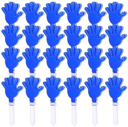 24 Pcs Blue Hand Clappers,7.5 Inches Plastic Clappers Noisemakers Noise Makers for Sporting Events,Parties,Concerts Dance Celebration