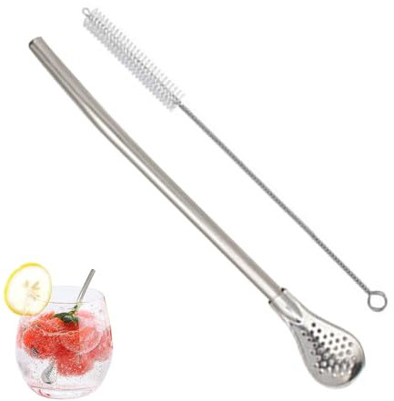 Cucchiaio di paglia staccabile |Filtro Agitatore Cucchiaio Filtrato Cannucce Filtro Bere Cannucce,Cannuccia per cucchiaio filtrata portatile sicura multifunzionale per zuppa di caffè per bevande a fo