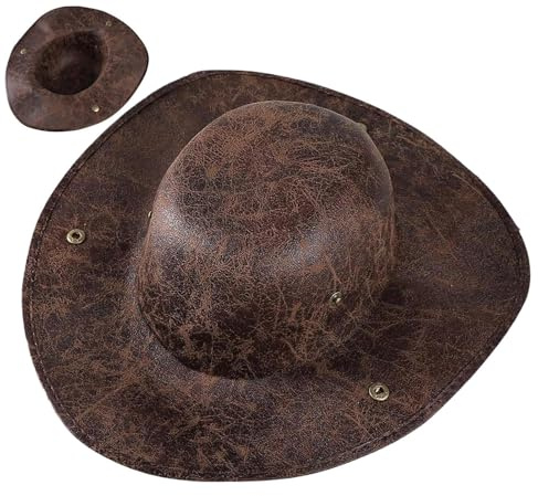 Besreey Cappello da pirata, in pelle, coloniale, a tre punte, accessorio per costume per teatro, carnevale, scuola, festa di famiglia, compleanno, cosplay, spettacolo sul palcoscenico