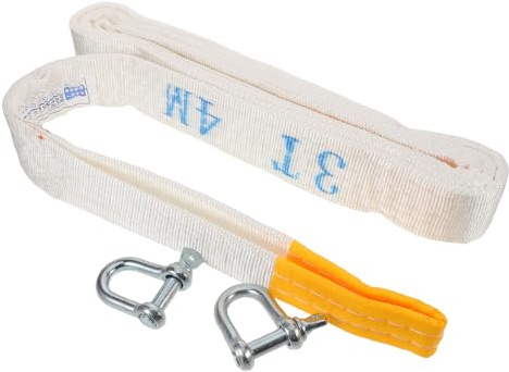 TOGEVAL Cinghia di Traino per Auto da 3 Tonnellate e 4 Metri con Ganci in Metallo Fune di Trazione Resistente alle Intemperie per Rimorchi Veicoli Pesanti e Suv per Emergenze e