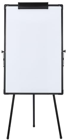 Mordchil EU Large Tripod Stand Whiteboard Easel, 90 * 60CM Double Sided Magnetic Dry Erase Board, Height Adjustable & 360 Degree Rotating Stand Flip Chart for School, Classroom, Home, Office, Black