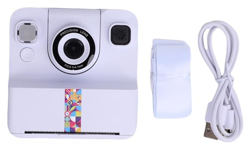 EIMSOAH Instant Print Camera, 2,4-tums HD-skärm 24 MP Photo 1080P Video Multifunktionell Termisk Utskrift, med 180-graders Flipkamera, för Studenter Skapare (Vit)