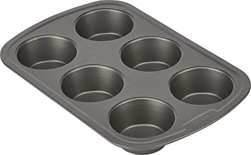 GoodCook Everyday Nonstick Steel Muffin Pan, 6 Cup, Gray
