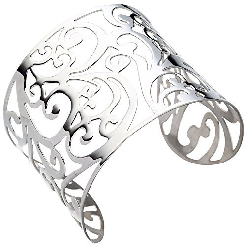 Jobo Damen-Armspange aus Edelstahl breit 18 cm