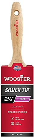 Wooster Brush 5222-2 1/2 Tip Paintbrush, 2.5 Inch, White,Silver