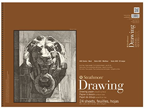 Strathmore 400 Series Wire Bound Drawing Pad, 80 lb. Smooth Paper, 18 X 24 inches, Cream, 24 Sheets (400-108)