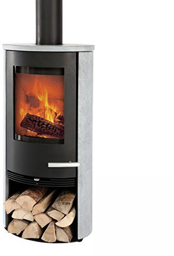 Kaminofen TermaTech TT20RS-S (5 kW) Specksteinverkleidung Schwarz Anschluss hinten
