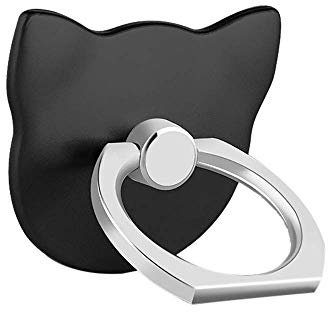 ISKIP Anneau de support pour téléphone portable, anneau pour tous les smartphones, iPhone, Samsung (noir)