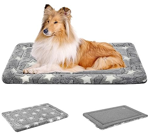 EMPSIGN Panier Réversible Chien (Frais et Chaud), Coussin Grand Taille (122x76x2,8cm), Tapis Lavable, Matelas Mousse Haute Densité