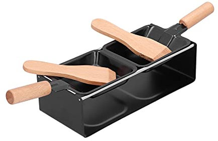 HERCHR Sartén para fundir Queso, sartén para fundir Queso, sartén raclette a la luz de Las Velas con raspador para Herramienta para Asar a la Parrilla