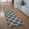 Paco Home Hochflor Teppich Läufer Flur Schlafzimmer Wohnzimmerteppich Shaggy Langflor Modern Skandinavisch Rautenmuster, Grösse:80x300 cm, Farbe:Anthrazit