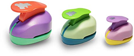 VSREI Little Bear Hole Punch, Punzonatrici per carta, BearPunches per artigianato di carta, perforatrice a forma di orso, 9 mm, 16 mm, 25 mm, set di punzonatrici a forma di orsetto (colore casuale)