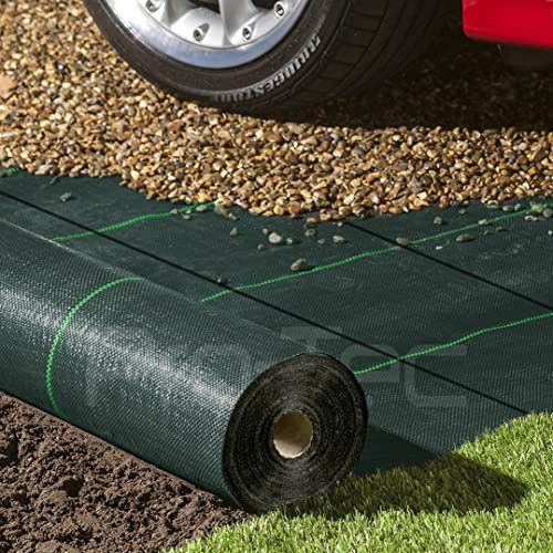 Pro-Tec 130 g/m², tessuto per il controllo delle infestanti da giardino, larghezza 1,2,3,4,5 m (4 m x 5 m)