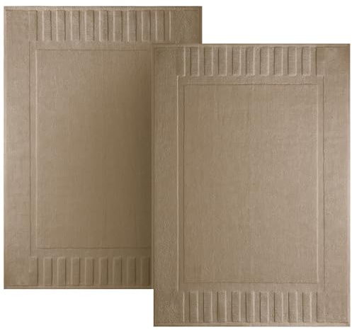 White Classic Juego de toallas de baño de lujo, de algodón absorbente, para hotel, spa, ducha, bañera (no es una alfombra de baño), 22 x 34 pulgadas, paquete de 2, color gris pardo