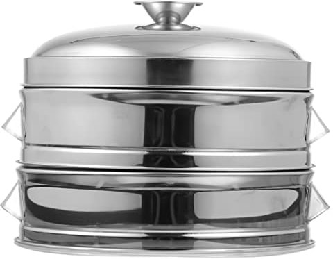 Kichvoe 1set Stackable Steamer Basket with Lid Food Steam Pot Accessories for Healthy Cooking for Home and Restaurant Use