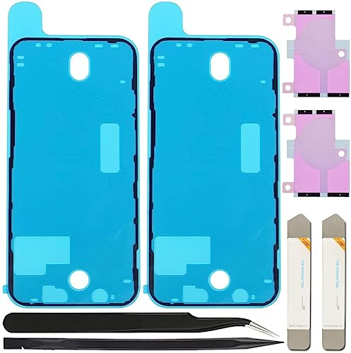 ZHUROUPU 7 st svart lim ersättning för iPhone 12 Pro, vattentät folie självhäftande film med klistermärken inklusive verktyg (6,1'