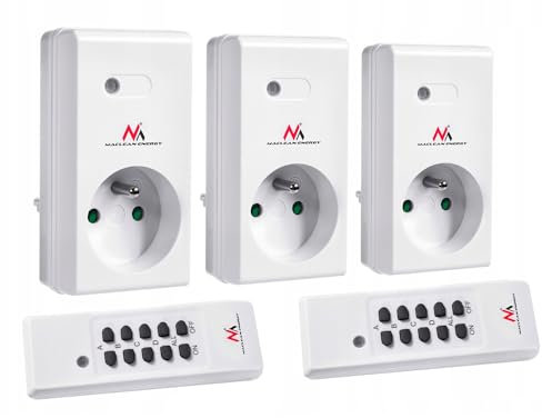 Maclean MCE153 Kit de 3 prises télécommandées + 2 télécommandes avec télécommande max. 3600 W