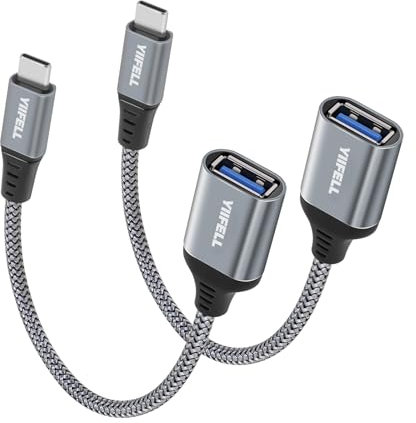 Adapter USB C auf USB, [2 Stücke] OTG Adapter Typ C USBC auf USBA 3.0 Kompatibel für Galaxy S24/S23/S22, iPhone 15 16 Pro Max, iPad Pro, MacBook Pro, Huawei P30,Google Pixel 3XL