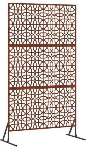 vidaXL Sichtschutz Grau 100 x 50 x 180 cm Wetterfeststahl, Moderner Sichtschutz für Garten und Terrasse, Outdoor Raumteiler, rechteckiges Stahlpaneel